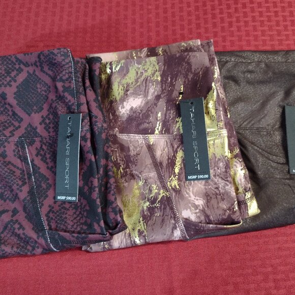 NEW with tags Tahari Sport Leggings with Side Pockets – Size S – Lot of 3 - Picture 1 of 15